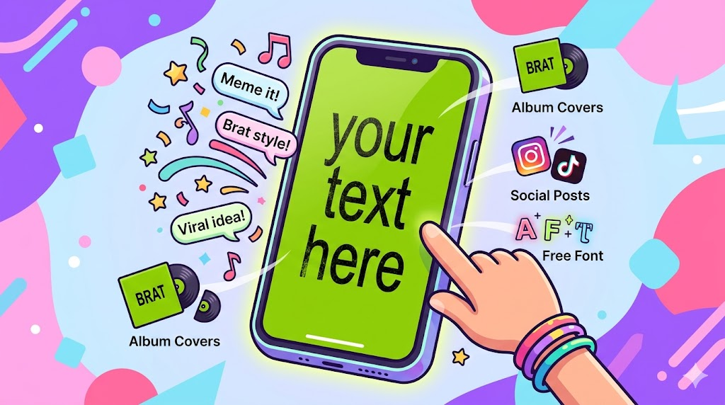 Brat Text Generator| Create free Brat Text, Meme, Album Cover, Font & more